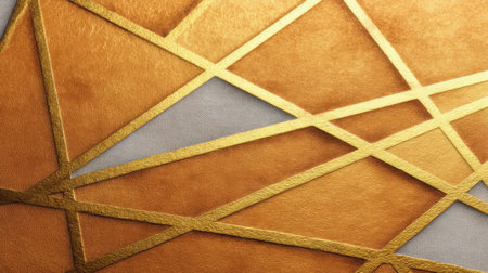 This image showcases an abstract geometric design with golden lines on a textured surface, reflecting elegance and modern sophistication in a stylish manner.の素材