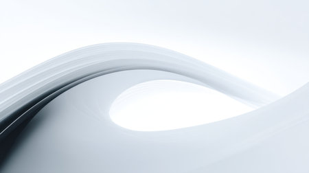 A serene abstract image featuring smooth white curves that evoke a sense of peace and minimalism, ideal for design projects, backgrounds, and presentations.の素材
