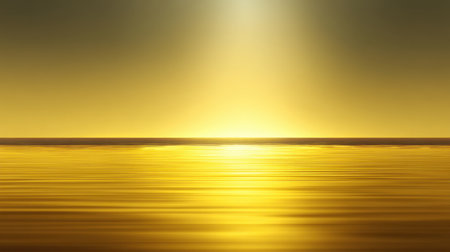 Capture the beauty of a golden sunrise over tranquil ocean waters, showcasing a breathtaking reflection and creating a peaceful ambiance in nature.の素材