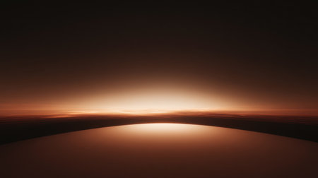 This image captures a stunning horizon at dusk, portraying warm glows and gentle reflections on calm water. It evokes feelings of tranquility and serene beauty, ideal for relaxation.の素材