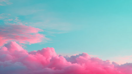 A stunning display of pink and blue clouds fills the sky during sunset, creating a tranquil and peaceful atmosphere perfect for nature lovers and dreamers.の素材