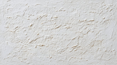 This image features a textured white wall surface with an uneven finish, perfect for enhancing design projects, photography backgrounds, or artistic presentations.の素材