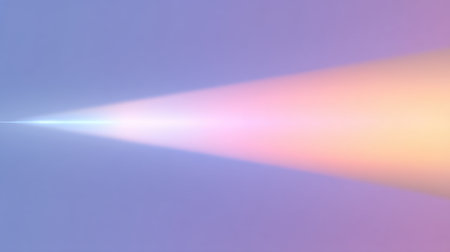 A soft gradient light beam fills the tranquil space with pastel hues, creating a serene and ethereal atmosphere suitable for various creative projects.の素材