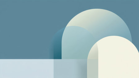 This abstract image showcases a harmonious blend of soft shapes and pastel colors, creating a serene atmosphere perfect for modern design and artistic projects.の素材