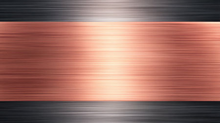 A captivating abstract background featuring a smooth copper texture contrasted with dark metal surfaces. Perfect for design projects and creative concepts.の素材