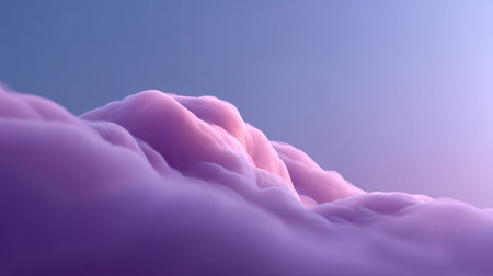 A mesmerizing view of soft pink clouds against a pale blue sky, beautifully illuminated by gentle light, creating a tranquil and dreamy atmosphere perfect for relaxation.の素材