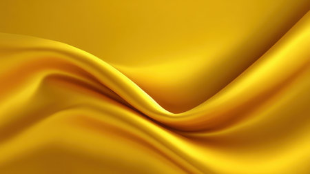 A captivating close-up of a yellow silk fabric showcasing smooth waves and gentle light reflections. Perfect for backgrounds, fashion designs, and creative projects.の素材