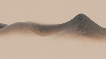 An abstract depiction of a wavy landscape, featuring soft tones and flowing lines that evoke tranquility, perfect for modern design projects and artistic themes.の素材