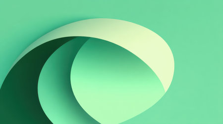 Explore the beauty of abstract design through smooth curves in soft mint green tones. Ideal for modern art projects, wallpapers, and creative endeavors.の素材