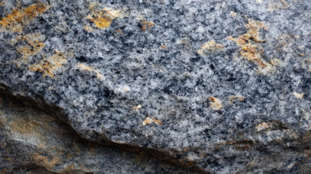 This detailed granite stone surface showcases an array of gray and black hues with striking orange flecks, perfect for nature backgrounds and geological studies.の素材