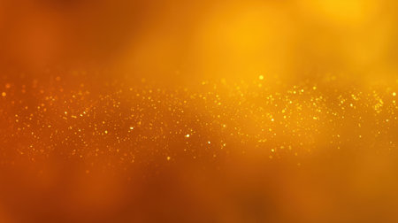 A mesmerizing backdrop of golden dust particles on a warm blurred background creates an enchanting atmosphere filled with magic, ideal for various creative projects.の素材