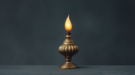 Beautiful vintage lamp with a realistic flame, creating a warm ambiance. Ideal for home decor and interior design inspiration, enhancing any artistic space.の素材