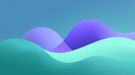This image features smooth abstract waves in soft gradient colors, ideal for use in modern designs or as a tranquil backdrop for creative projects.の素材
