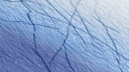Explore the intricate details of organic fibers on a soft blue background. This artistic image conveys a sense of tranquility and elegance through subtle lines and textures.の素材