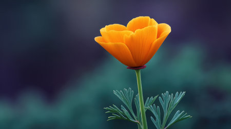 A stunning close-up of a vibrant orange flower showcasing its delicate petals and lush greenery, embodying the essence of spring and the beauty of nature's blooms.の素材