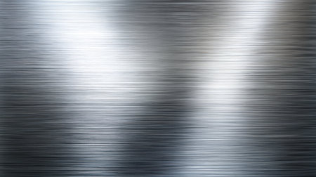 A captivating silver metallic texture featuring a subtle brushed finish, perfect for modern design projects and backgrounds that require a sleek and polished look.の素材