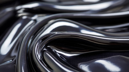 This image showcases a glossy liquid surface with smooth waves and reflections, creating an elegant abstract texture ideal for backgrounds and artistic projects.の素材