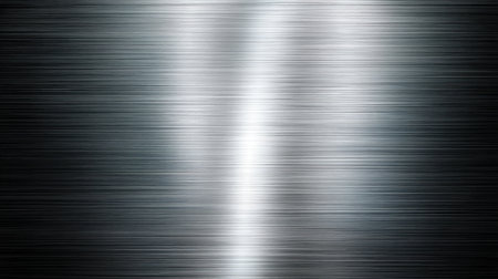 A sleek brushed metal surface showcases a reflective finish and subtle lighting effects, creating an ideal backdrop for modern design projects and artistic presentations.の素材
