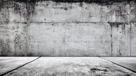 A striking grungy concrete wall featuring a textured surface, creating a perfect backdrop for minimalist designs and artistic projects. Ideal for various themes.の素材