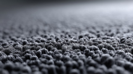 A captivating close-up image of a soft nylon carpet that showcases a unique texture with dense fiber arrangements in various gray tones, perfect for decor inspiration.の素材