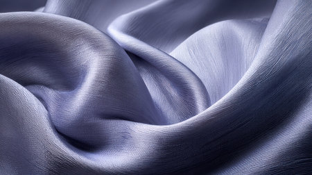 Close-up view of soft lavender silk fabric showcasing its smooth texture and elegant draping. Perfect for backgrounds in fashion and interior design projects.の素材