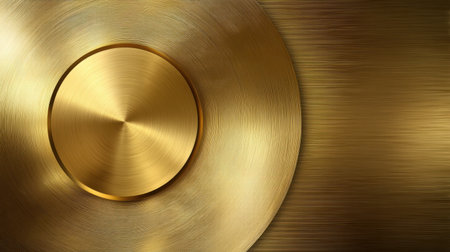 A stunning golden abstract background featuring a circular shape with smooth gradients and shimmering textures. Ideal for various creative projects and elegant designs.の素材