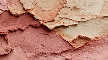Discover a beautiful texture of peeling paint in warm earthy tones. This abstract background showcases detailed layers, perfect for creative and design projects.の素材