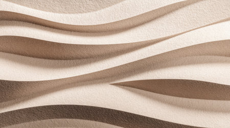 A captivating abstract image featuring smooth waves of beige and cream, offering a soft texture ideal for minimalist designs, backgrounds, and artistic creations.の素材