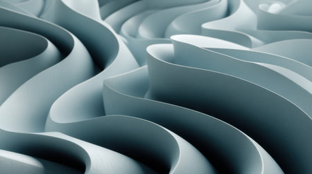 Intricate abstract wavy textures in soft blue tones create a serene and peaceful atmosphere, ideal for modern design projects, backgrounds, and artistic applications.の素材