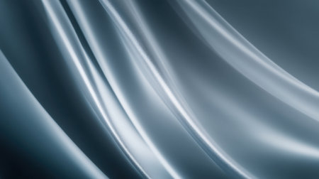 This image showcases smooth silky blue fabric with soft drapery and elegant waves, perfect for backgrounds in fashion, interior design, or artistic projects.の素材