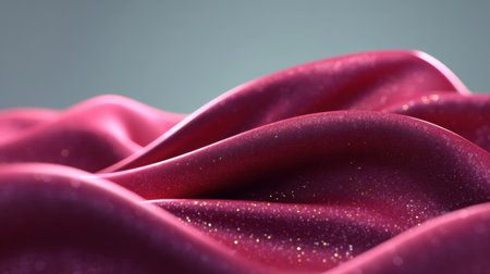 A captivating close-up of lush pink fabric showcasing a shimmering texture and flowing waves. Ideal for creative projects requiring elegance and depth.の素材