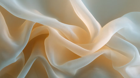 This image showcases delicate fabric draping in soft tones, representing elegance and serenity, ideal for use in textiles, interior design, and artistic projects.の素材