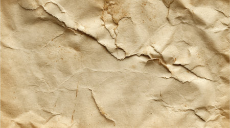 This image showcases a textured crumpled old paper with natural imperfections and subtle brown stains, ideal for design projects requiring a vintage or rustic aesthetic.の素材