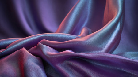 This stunning silk fabric features gentle drapery with rich purple and blue hues. The smooth texture creates an elegant backdrop for various artistic applications.の素材