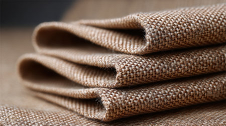 This close-up image showcases a beautifully textured brown fabric with an intricate weave, perfect for various textile applications in fashion, home decor, and crafting.の素材