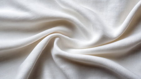 This image features a close-up of soft and delicate white fabric, showcasing a natural texture and intricate weave. Perfect for design and craft projects.の素材