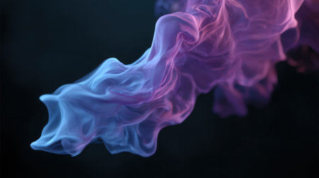 Beautiful abstract image of swirling smoke in blue and purple shades, perfect for creative projects, digital artwork, and unique background designs.の素材