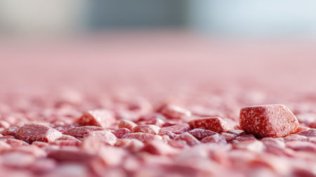 This image showcases a detailed close-up of colorful decorative pebbles in soft pink tones, perfect for enhancing home decor or garden spaces with natural beauty.の素材