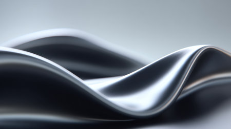 This captivating image showcases smooth waves of fabric with a gentle curve, reflecting light and creating an abstract, minimalist composition perfect for various design uses.の素材