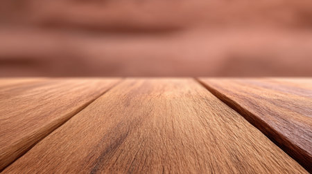 A detailed close-up view of a smooth wooden surface showcasing natural grain patterns. Ideal for use as a background, texture, or interior design inspiration.の素材