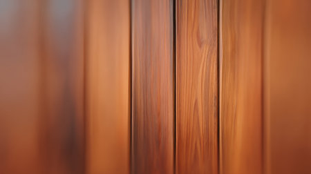 This close-up image features polished wooden panels, highlighting rich grain and warm tones. Ideal for interior design, aesthetics, and decorative themes.の素材
