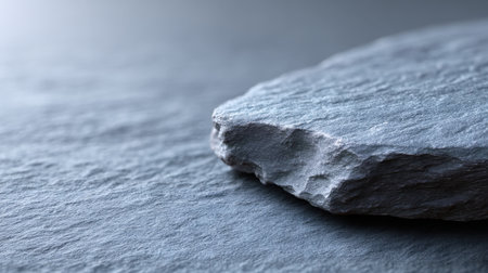 Close-up view of a smooth slate rock showcasing its unique texture and color, ideal for artistic and educational uses in design projects or articles.の素材