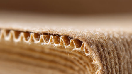 Discover a close-up image showcasing the intricate texture of paper with unique ridges, perfect for design inspiration, educational projects, or craft reference.の素材