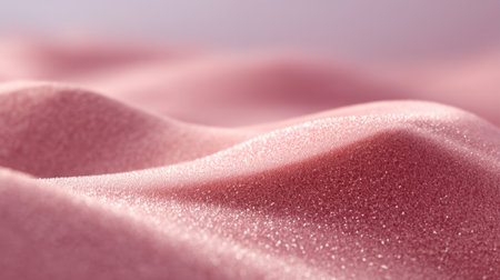 This close-up image features a soft pink fabric with gentle waves and a shimmering texture. Perfect for creating an elegant and romantic atmosphere in design projects.の素材