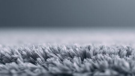 A detailed close-up view of soft gray carpet fibers in a minimalistic setting, perfect for home decor projects and interior design inspiration. This aesthetic background enhances warmth and comfort.の素材