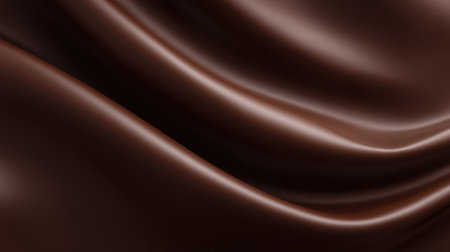 A stunning close-up of smooth brown satin fabric creating elegant and flowing waves. Ideal for design projects, fashion visuals, and artistic background textures.の素材