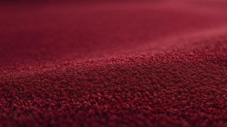 This image features a close-up view of a soft red fabric, highlighting its rich texture and smooth surface. Perfect for use in design projects, fashion, or decor.の素材