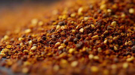 A stunning close-up shot of a colorful spice blend, showcasing its various textures and vibrant hues. Perfect for culinary-themed projects and food inspiration.の素材
