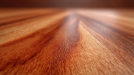 This close-up image showcases a beautifully polished wooden surface, highlighting the intricate grain patterns and warm tones that bring a cozy aesthetic.の素材