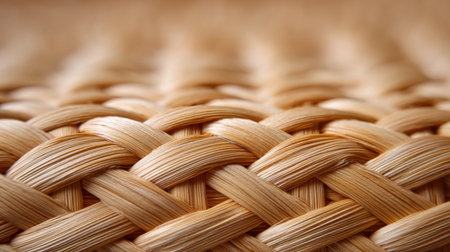 Explore the intricate weaving details of natural materials, showcasing soft tones and unique patterns ideal for crafts or home decor projects, evoking warmth and earthiness.の素材